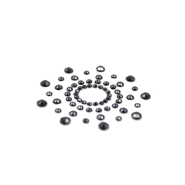 Paire de cache tétons adhésifs strass noir 